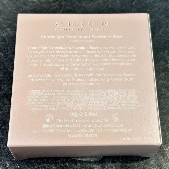 NEW Skinn Dimitri James Candlelight Translucent Face Powder ROSE - Picture 8 of 8